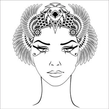 The ancient Cleopatra's head Stock Illustration