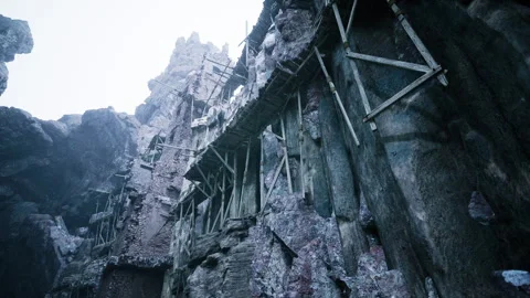 Ancient cliff structures reveal stunning engineering in remote areas Stock Footage 307285208