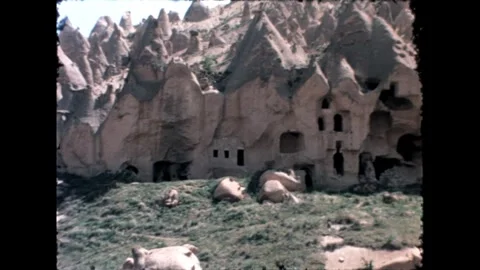Ancient Cliffside Caves Stock Footage 278101000