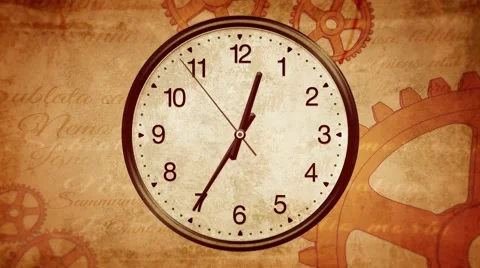 Ancient clock background. Passing time on old clock. Back to History Stock Footage 49917385