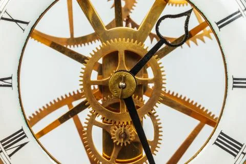 Ancient clock with gears Foto stock