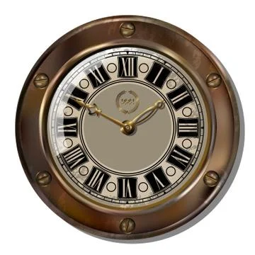 Ancient clock Stock Illustration