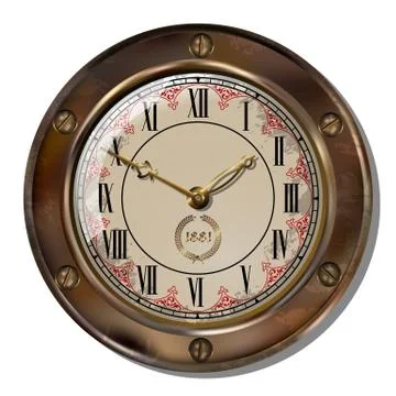 Ancient clock Stock Illustration