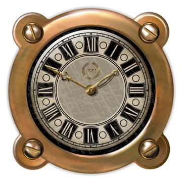 Ancient clock Stock Illustration