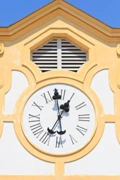 Ancient clock on old building Stock Photos