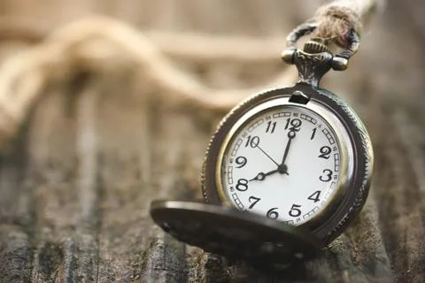 Ancient Clock Time 8.00 am. Stock Photos