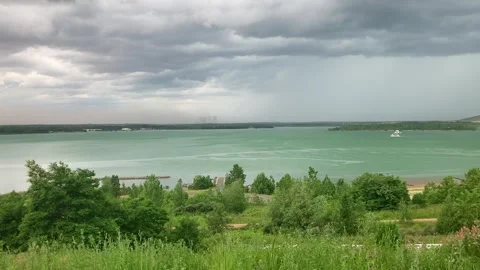 Ancient coal mine area now a Lake, Stoermtal near Leipzig, Germany Stock-Footage 320197537