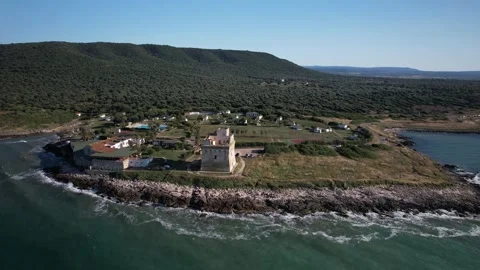 Ancient Coastal Tower Stock Footage 316517603