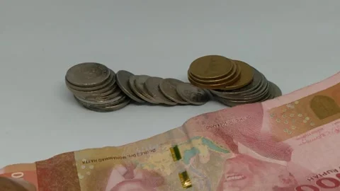 Ancient coin &amp; Banknote Stock Footage 258747803