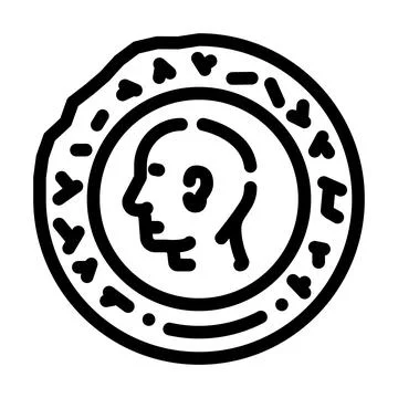 Ancient coin line icon vector illustration Stock Illustration