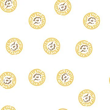Ancient coin vector seamless pattern Stock Illustration