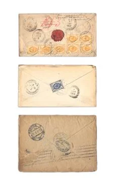 Ancient collection of envelopes Foto stock