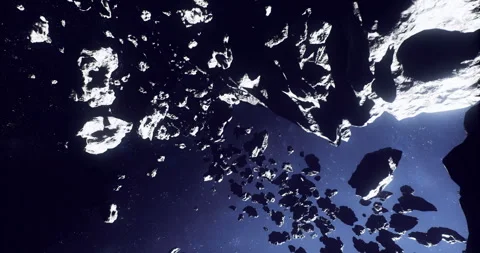 Ancient collision disperses icy rocks in silent cosmic region Stock Footage 333564367