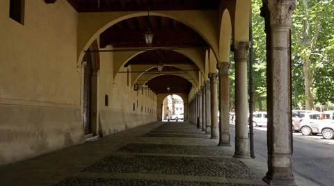 An ancient colonnade in Italy Video stock 64898109