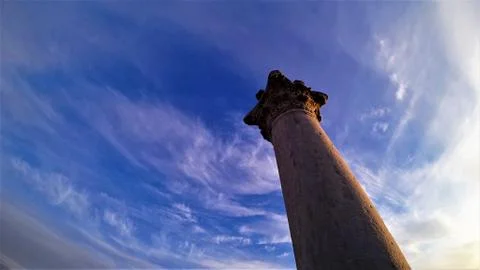 Ancient column on the background of clear sky Stock Photos