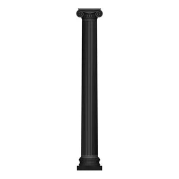 Ancient column black glyph icon, classical landmark construction Illustrazione stock