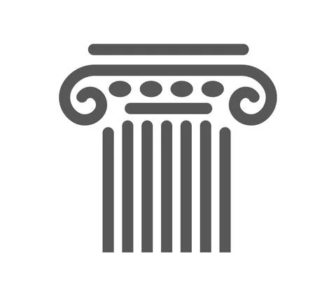 Ancient column head in grays Stock Illustration