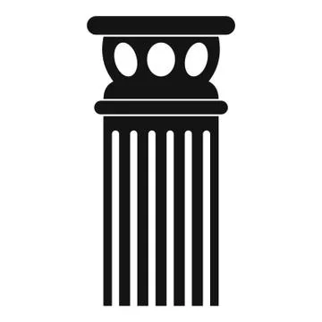 Ancient column icon, simple style. Stock Illustration