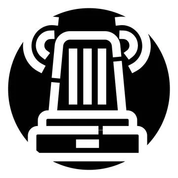 Ancient column icon symbolizing history and heritage Ilustración de archivo