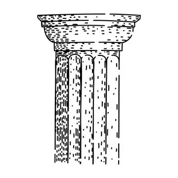 Ancient column illustration featuring classical architectural element Ilustración de archivo