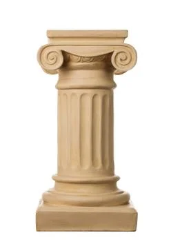 Ancient column isolated on white background Stock Photos