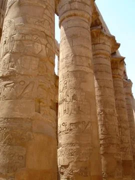 Ancient column in the karnak temple. Stock Photos