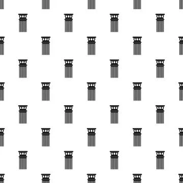 Ancient column pattern seamless vector Stock Illustration
