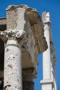Ancient column in philippi Stock Photos