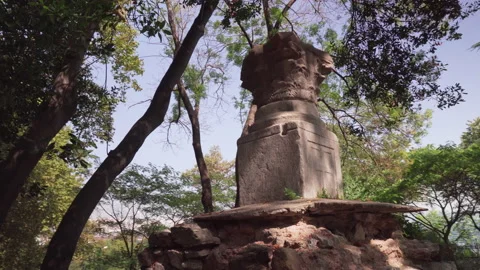 Ancient column support at Gulhane Park in Istanbul, Turkey Stock Footage 169793911