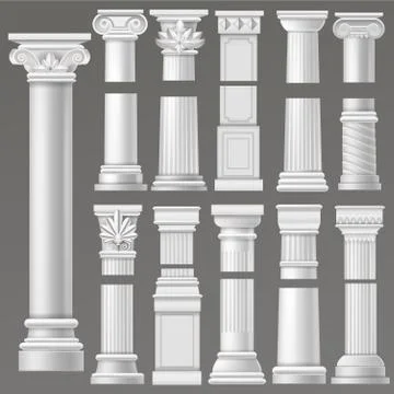 Ancient column vector historical antique column or classic pillar of historic Ilustração Stock