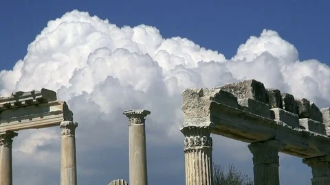 Ancient columns of the ancient city Stock Footage 72671952