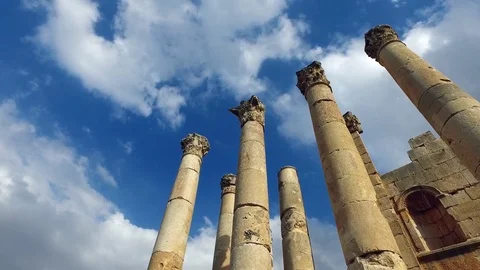 Ancient columns of an ancient Roman temple_2 Stock-Footage 76631864