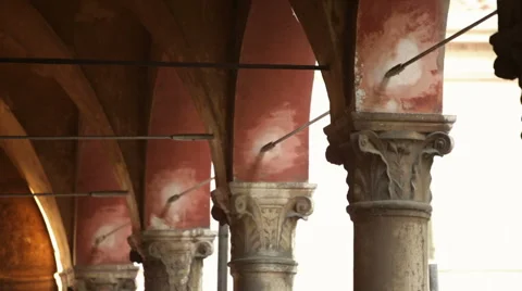 Ancient  columns in a row Stock-Footage 64881404