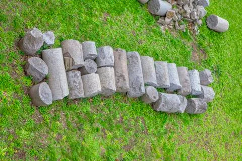 Ancient columns ruins Stock Photos