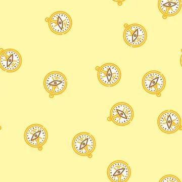 Ancient compass geographical discoveries vector seamless pattern Illustrazione stock