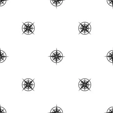 Ancient compass pattern seamless black Stock Illustration