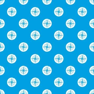Ancient compass pattern seamless blue Illustrazione stock