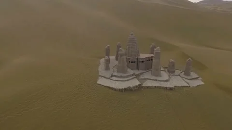 Ancient construction of Tal Tahrir Samad in the desert of Saudi Arabia. Stock Footage 116330634