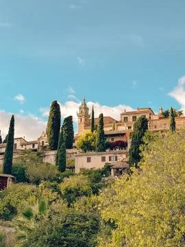 Ancient constructions in a small Catalan town in Mallorca Stock Photos