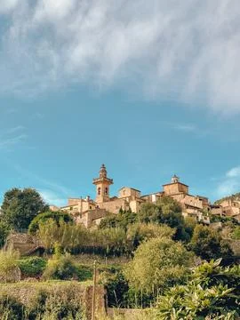 Ancient constructions in a small Catalan town in Mallorca Stock Photos