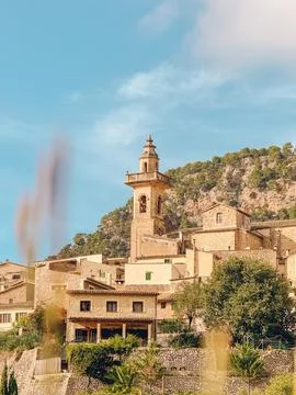 Ancient constructions in a small Catalan town in Mallorca Stock Photos