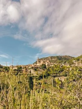 Ancient constructions in a small Catalan town in Mallorca Stock Photos
