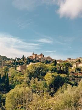 Ancient constructions in a small Catalan town in Mallorca Stock Photos