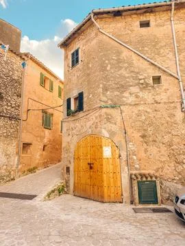 Ancient constructions in a small Catalan town in Mallorca Stock Photos