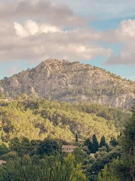 Ancient constructions in a small Catalan town in Mallorca Stock Photos
