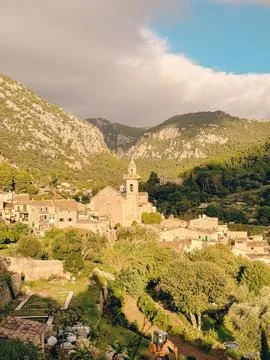 Ancient constructions in a small Catalan town in Mallorca Stock Photos