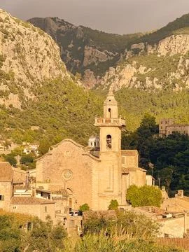 Ancient constructions in a small Catalan town in Mallorca Stock Photos