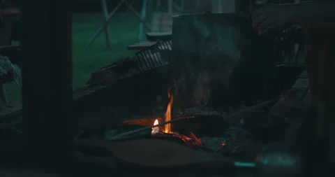 Ancient Cooking Fireplace Stock-Footage 161913412
