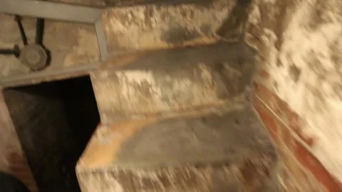 An ancient corridor with stone staircases. Stock Footage 80117564