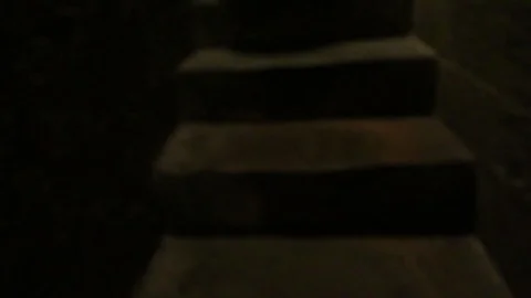 An ancient corridor with stone staircases. Stock Footage 80117990